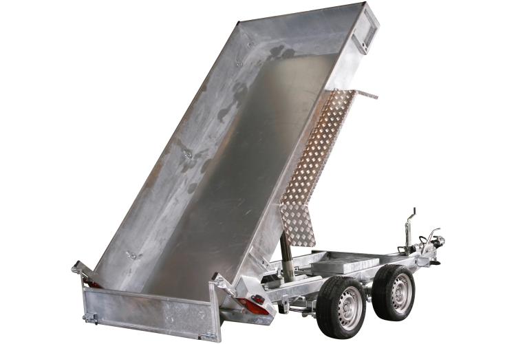 Variant PKW Anhänger Heckkipper + Maschinentransporter 3015MT, 3000 kg, Ladefläche 3,0 x 1,5 m – Elektropumpe (12 Zoll)