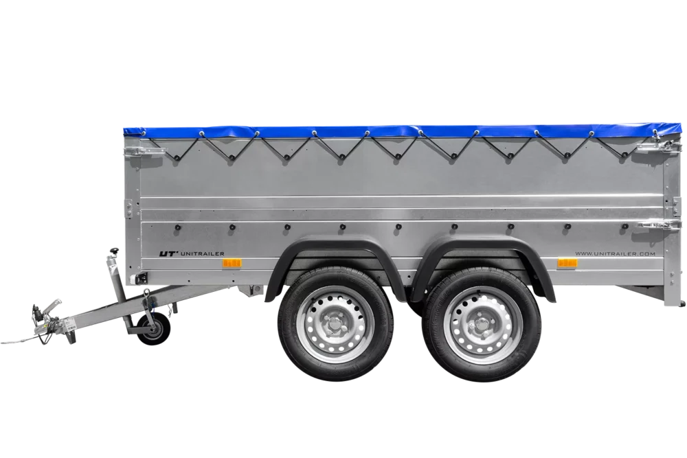 Anhänger mit zwei Achsen Garden Trailer 264/2 KIPP inkl. zusätzliche Bordwände und Flachplane-Neu