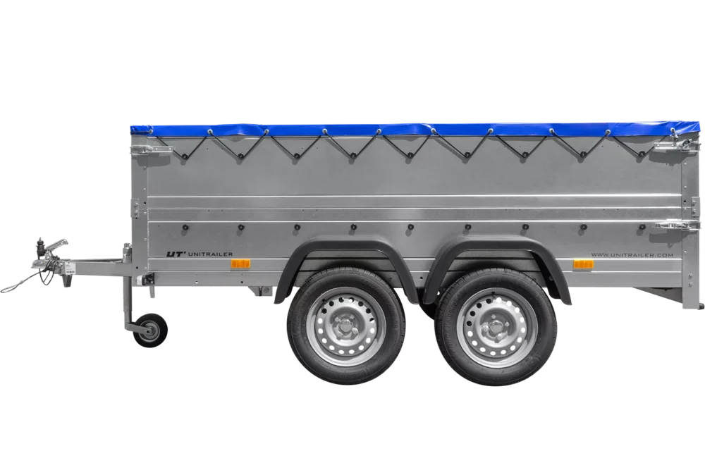 Anhänger mit zwei Achsen Garden Trailer 264/2 KIPP inkl. zusätzliche Bordwände und Flachplane-Neu