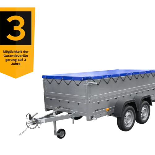 Anhänger mit zwei Achsen Garden Trailer 264/2 KIPP inkl. zusätzliche Bordwände und Flachplane-Neu