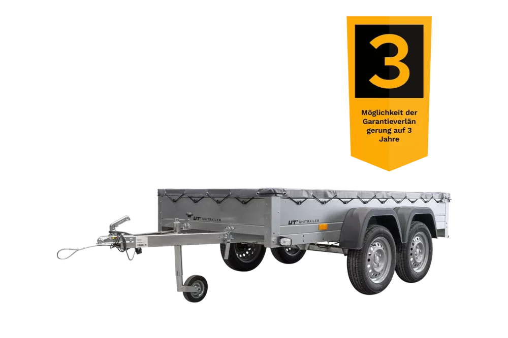 Garden Trailer 264/2 Kipp Mit Stützrad, Graue Flachplane Und Planenträger-Neu