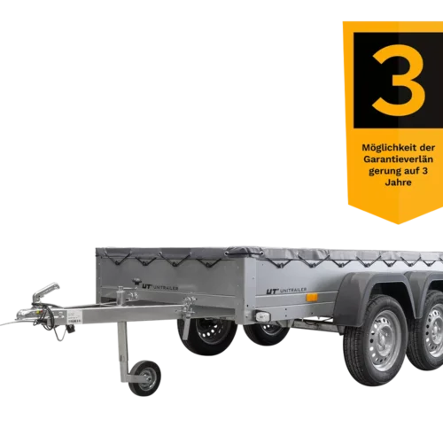 Garden Trailer 264/2 Kipp Mit Stützrad, Graue Flachplane Und Planenträger-Neu