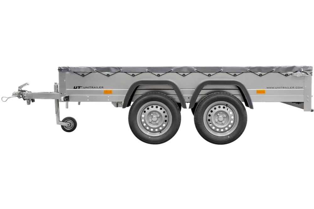 Garden Trailer 264/2 Kipp Mit Stützrad, Graue Flachplane Und Planenträger-Neu