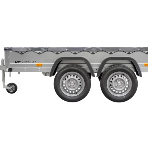 Garden Trailer 264/2 Kipp Mit Stützrad, Graue Flachplane Und Planenträger-Neu