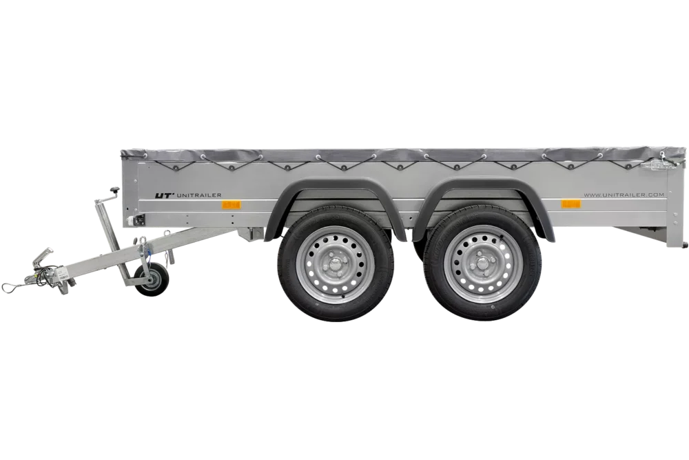 Garden Trailer 264/2 Kipp Mit Stützrad, Graue Flachplane Und Planenträger-Neu