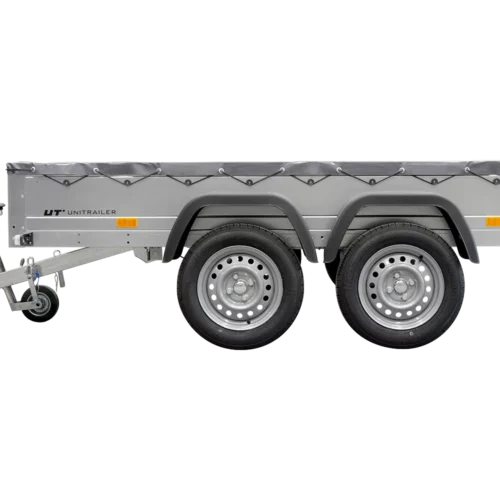 Garden Trailer 264/2 Kipp Mit Stützrad, Graue Flachplane Und Planenträger-Neu