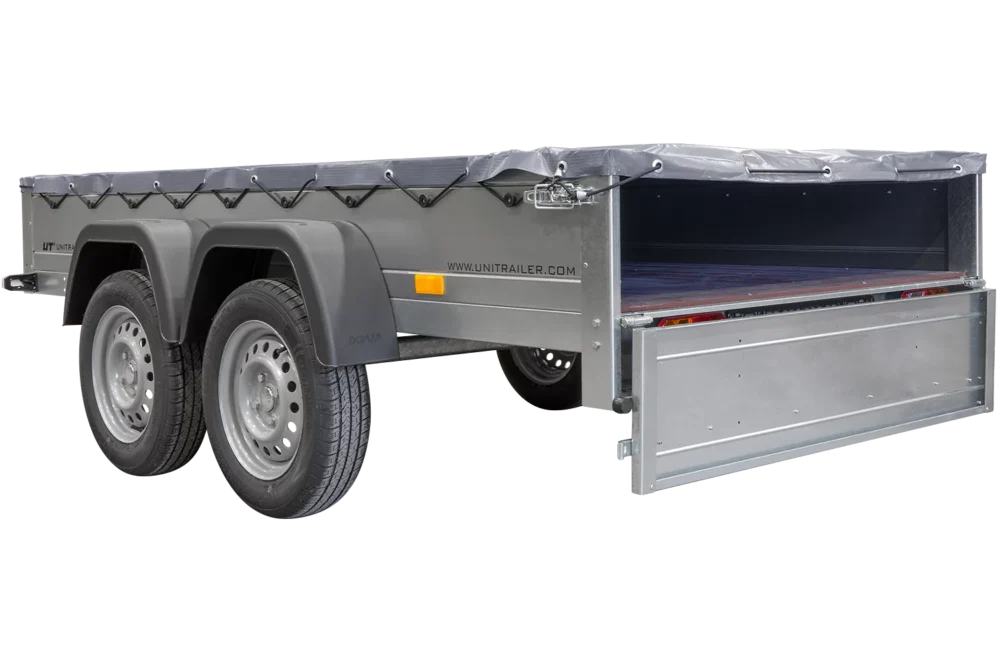 Garden Trailer 264/2 Kipp Mit Stützrad, Graue Flachplane Und Planenträger-Neu