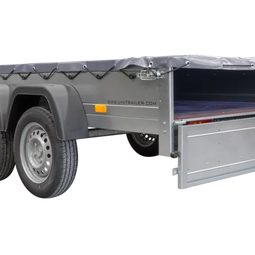 Garden Trailer 264/2 Kipp Mit Stützrad, Graue Flachplane Und Planenträger-Neu