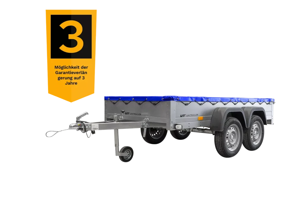 Garden Trailer 264/2 Kipp Mit Stützrad, Planenträger Und Blauer Flachplane-Neu