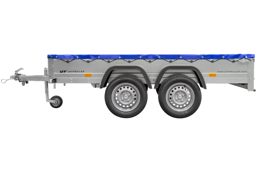 Garden Trailer 264/2 Kipp Mit Stützrad, Planenträger Und Blauer Flachplane-Neu