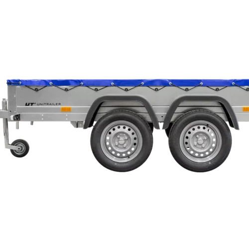 Garden Trailer 264/2 Kipp Mit Stützrad, Planenträger Und Blauer Flachplane-Neu