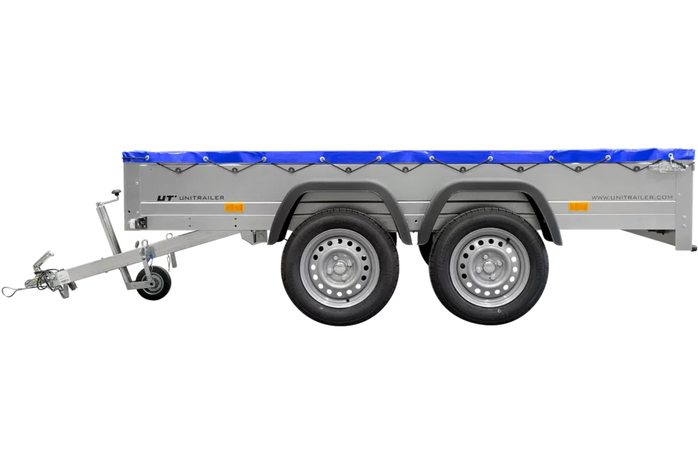 Garden Trailer 264/2 Kipp Mit Stützrad, Planenträger Und Blauer Flachplane-Neu