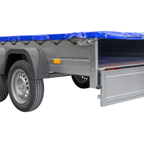 Garden Trailer 264/2 Kipp Mit Stützrad, Planenträger Und Blauer Flachplane-Neu