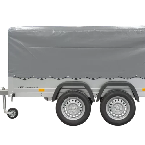 Unitrailer Garden Trailer Anhänger 264/2 Kipp Mit Stützrad, Spriegel Und Grauer Plane-Neu