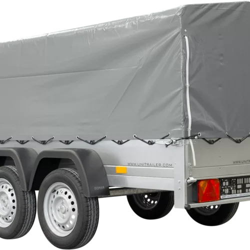 Unitrailer Garden Trailer Anhänger 264/2 Kipp Mit Stützrad, Spriegel Und Grauer Plane-Neu