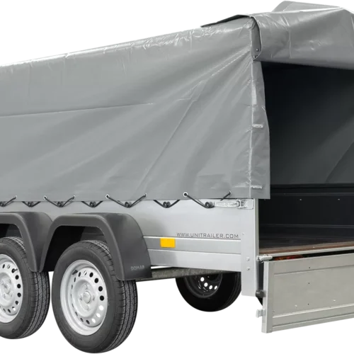 Unitrailer Garden Trailer Anhänger 264/2 Kipp Mit Stützrad, Spriegel Und Grauer Plane-Neu