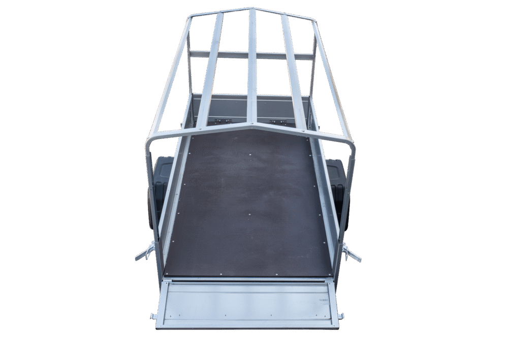 Anhänger Garden Trailer 200 KIPP 200×106 cm 750 kg [mit Hochspriegel, blauer Hochplane und Stützrad]-Neu