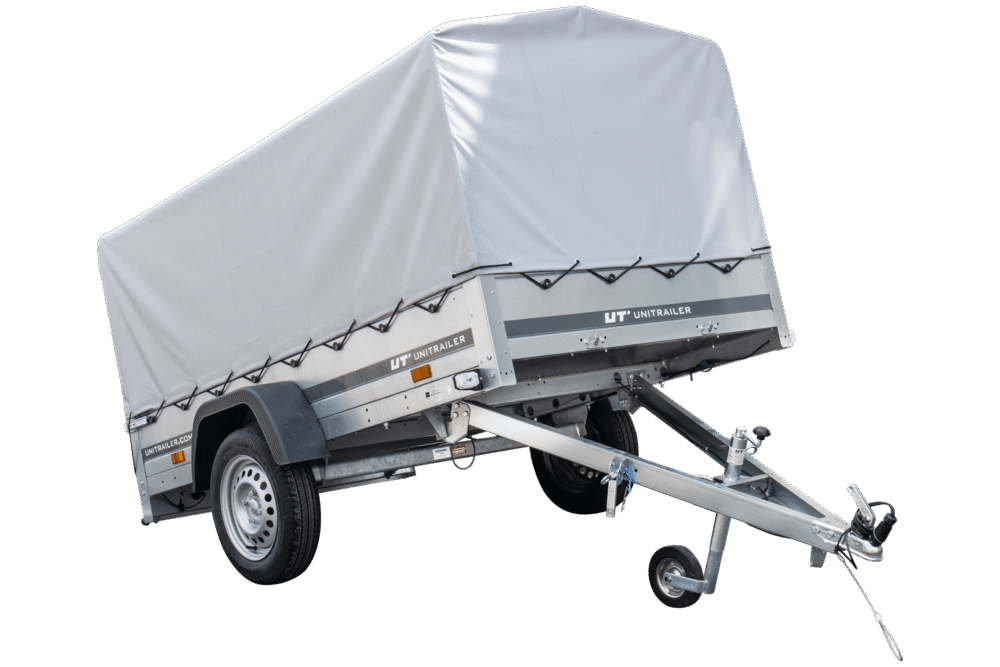 Anhänger Pkw 230×125 Garden Trailer 230 KIPP Unitrailer 750 kg mit Stützrad, Hochplane und Hochspriegel-Neu