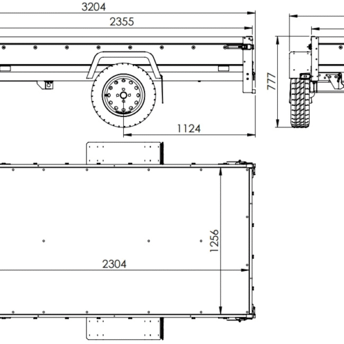 Anhänger Pkw 230×125 Garden Trailer 230 KIPP Unitrailer 750 kg mit Stützrad, Hochplane und Hochspriegel-Neu