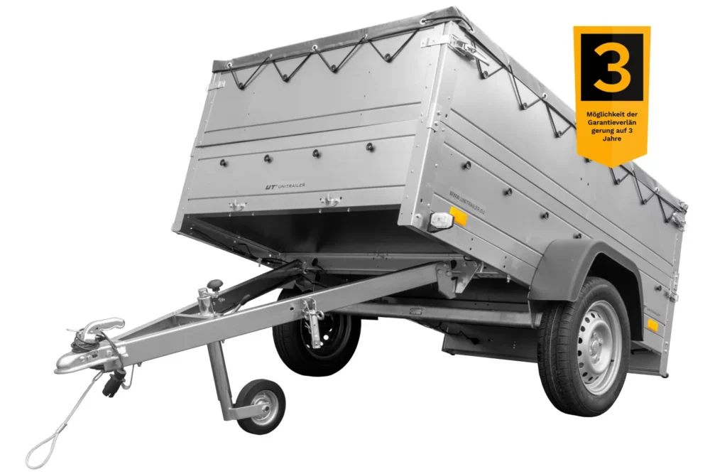 Anhänger kippbar Garden Trailer 201 KIPP mit zusätzlichen Bordwänden, Stützrad und Flachplane-Neu