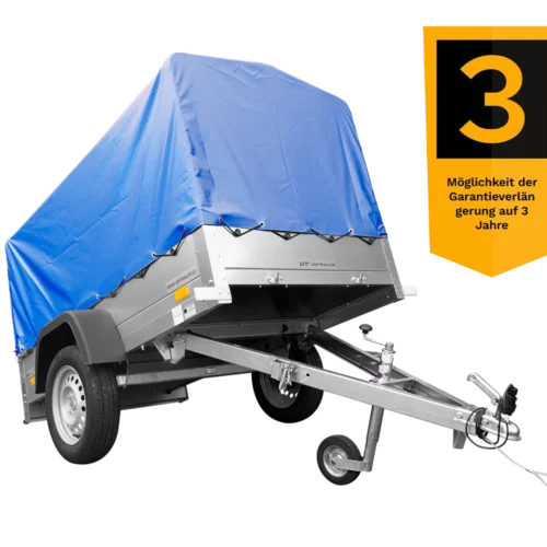 Anhänger mit Plane Garden Trailer 201 KIPP [mit Stützrad, blauer Hochplane und Hochspriegel]-Neu
