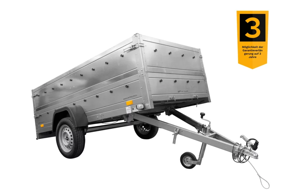 B Führerschein Anhänger Garden Trailer 264 KIPP mit Bordwandaufsatz und Stützrad-Neu