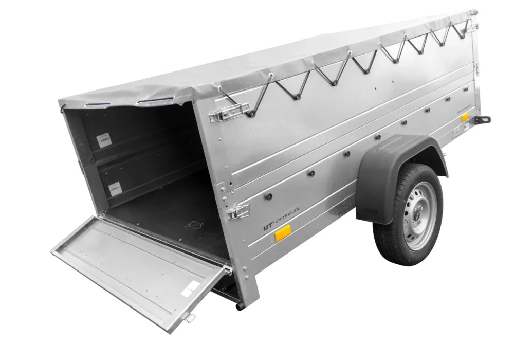 Faltbarer Anhänger Garden Trailer 230 KIPP mit zusätzlichen Bordwänden, Stützrad und Flachplane-Neu