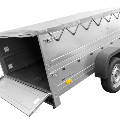 Faltbarer Anhänger Garden Trailer 230 KIPP mit zusätzlichen Bordwänden, Stützrad und Flachplane-Neu