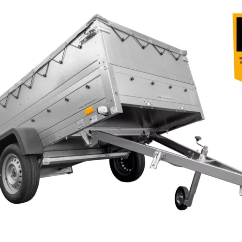 Faltbarer Anhänger Garden Trailer 230 KIPP mit zusätzlichen Bordwänden, Stützrad und Flachplane-Neu