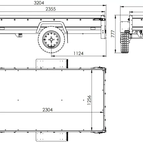Faltbarer Anhänger Garden Trailer 230 KIPP mit zusätzlichen Bordwänden, Stützrad und Flachplane-Neu