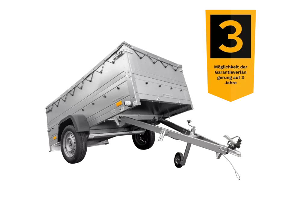 Faltbarer Pkw Anhänger Garden Trailer 230 KIPP mit zusätzlichen Bordwänden, Stützrad, Flachplane und Planenträgern]-Neu