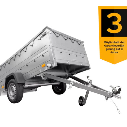 Faltbarer Pkw Anhänger Garden Trailer 230 KIPP mit zusätzlichen Bordwänden, Stützrad, Flachplane und Planenträgern]-Neu