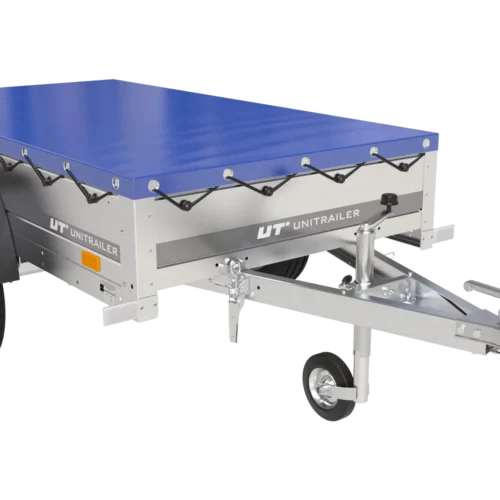 Gartenanhänger 200 Kipp mit Stützrad, H-0-Rahmen und blauer Plane-Neu