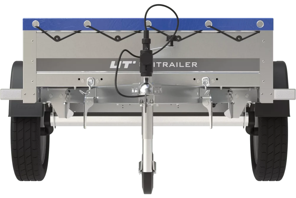 Gartenanhänger 200 Kipp mit Stützrad, H-0-Rahmen und blauer Plane-Neu