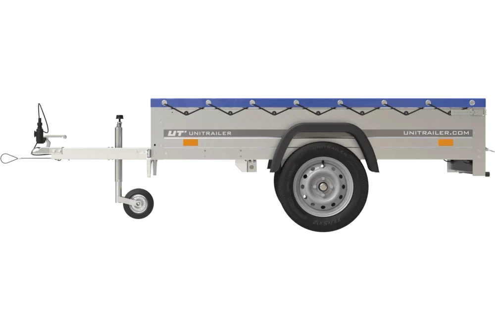 Gartenanhänger 200 Kipp mit Stützrad, H-0-Rahmen und blauer Plane-Neu