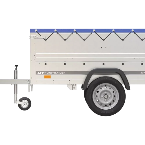 Gartenanhänger 200 Kipp mit Stützrad, zwei Seitenwänden, H-0-Rahmen und blauer Plane-Neu5 Gartenanhänger 200 Kipp mit Stützrad, zwei Seitenwänden, H-0-Rahmen und blauer Plane-Neu