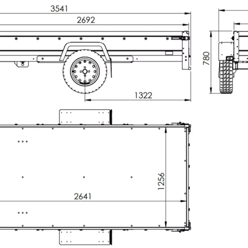 Großer Anhänger 750 kg Garden Trailer 264 KIPP mit Bordwandaufsatz [zusätzliche 40 cm], Stützrad und blauer Flachplane-Neu