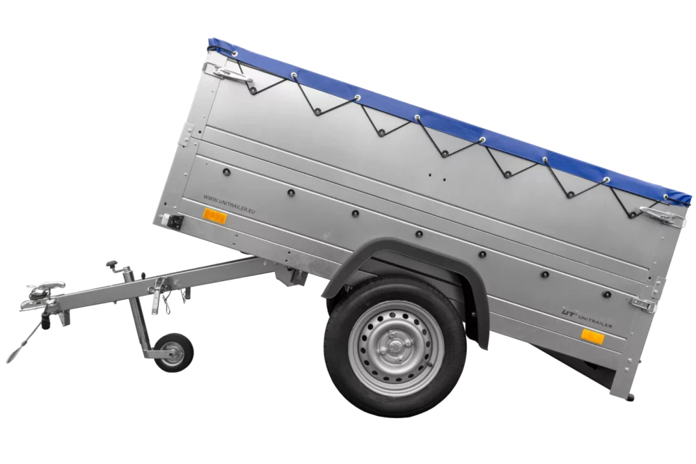 Kfz Anhänger 750 kg Garden Trailer 201 KIPP mit zusätzlichen Bordwänden, Stützrad und blauer Flachplane-Neu