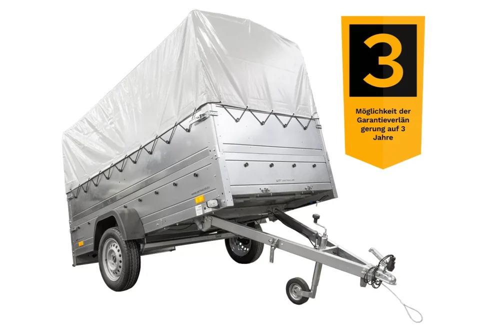 Kfz Anhänger mit Plane GARDEN TRAILER 264 KIPP [mit Stützrad, zusätzlichen Bordwänden, Hochplane und Hochspriegel]-Neu