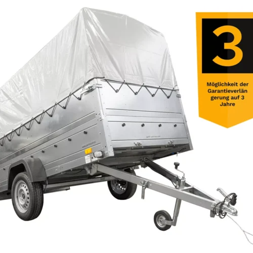 Kfz Anhänger mit Plane GARDEN TRAILER 264 KIPP [mit Stützrad, zusätzlichen Bordwänden, Hochplane und Hochspriegel]-Neu