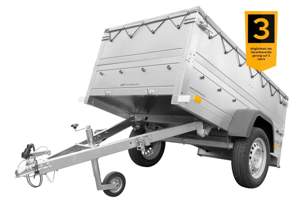 Kippbarer Pkw Anhänger Garden Trailer 200 KIPP mit zusätzlichen Bordwänden, Stützrad und Flachplane-Neu