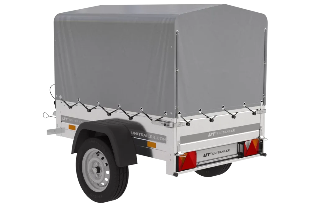 Kipper Anhänger 750 kg Garden Trailer 150 KIPP 150×106 cm [mit Hochplane, Hochspriegel und Stützrad]-Neu