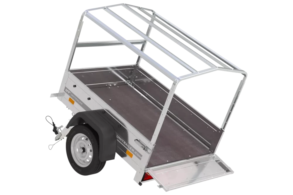 Kipper Anhänger 750 kg Garden Trailer 150 KIPP 150×106 cm [mit Hochplane, Hochspriegel und Stützrad]-Neu