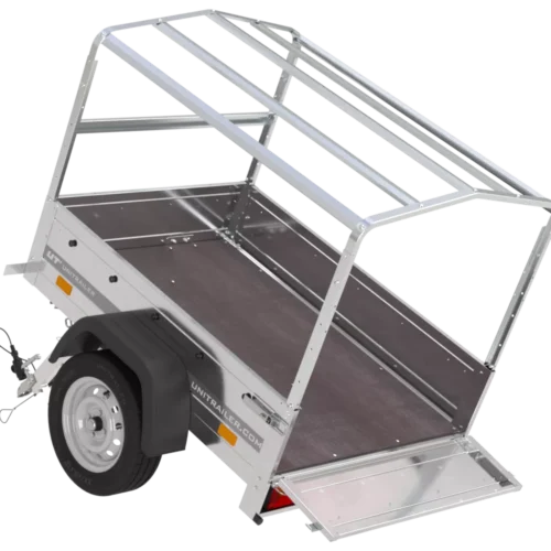Kipper Anhänger 750 kg Garden Trailer 150 KIPP 150×106 cm [mit Hochplane, Hochspriegel und Stützrad]-Neu