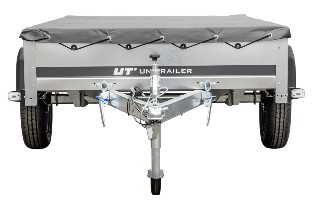 Kipper Pkw Anhänger Garden Trailer 230 KIPP [230 cm x 125 cm] mit Flachplane, Stützrad und Planenträger-Neu