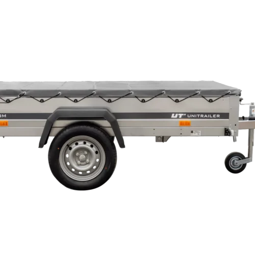 Kipper Pkw Anhänger Garden Trailer 230 KIPP [230 cm x 125 cm] mit Flachplane, Stützrad und Planenträger-Neu