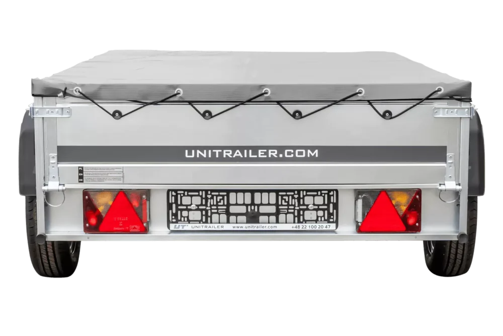 Kipper Pkw Anhänger Garden Trailer 230 KIPP [230 cm x 125 cm] mit Flachplane, Stützrad und Planenträger-Neu