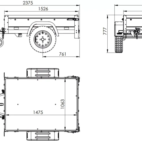 Neu Anhänger Garden Trailer 150 KIPP mit zusätzlichen Bordwänden, Stützrad und Flachplane-Neu