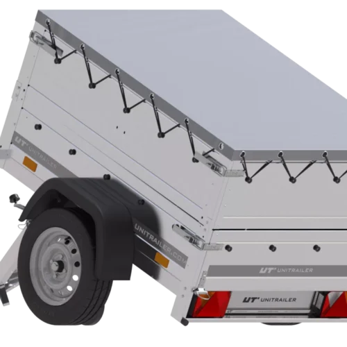 Neu Anhänger Garden Trailer 150 KIPP mit zusätzlichen Bordwänden, Stützrad und Flachplane-Neu