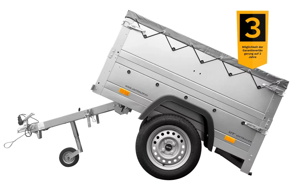 Neu Anhänger Garden Trailer 150 KIPP mit zusätzlichen Bordwänden, Stützrad und Flachplane-Neu